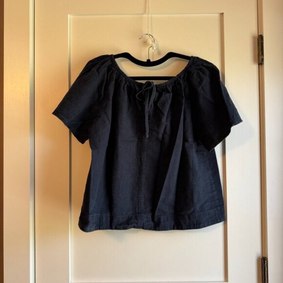 Reifhaus Rosarium Prisca Top in Dark Indigo Linen Small - Picture 3 of 5